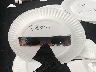 NASA Demo Paper Plate Modification to Solar Glasses